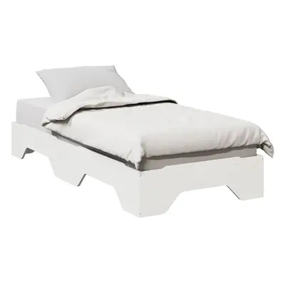 vidaXL Bed Frame No Mattress Stackable White 90x190 cm Single Solid Wood