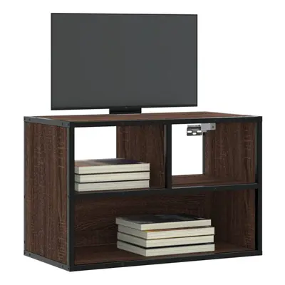 vidaXL TV Cabinet Brown Oak 60x31x39.5 cm Engineered Wood and Metal