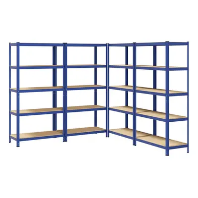 vidaXL 5-Layer Storage Shelves pcs Blue Steel&Engineered Wood