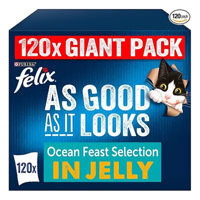 FELIX As Good As it Looks Ocean Feasts Wet Cat Food 120x100g