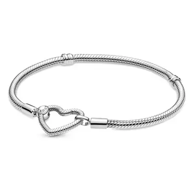 Pandora Moments Heart Clasp Snake Chain Bracelet - Charm Bracelet for