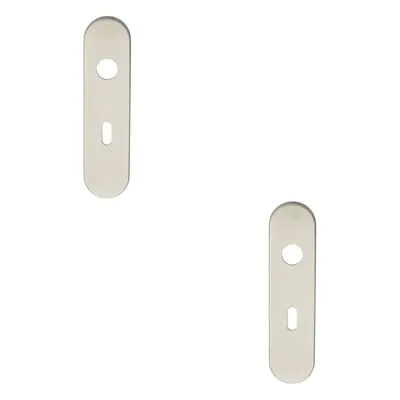 2x PAIR Steel Inner Backplate for Safety Lever 57mm Fixing Centres Satin Steel