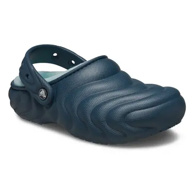 (Blue, (Adults')) Crocs Classic Lined Overpuff Thermoplastic Women's Nightfall Clogs