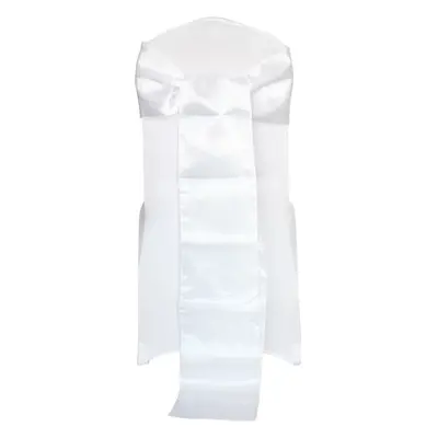 (White, 100pcs) Time to Sparkle Satin Sashes Chair Cover Bow Sash Wider Fuller Bows Of Wedding V