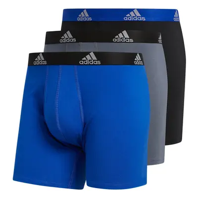 adidas Men's Stretch Cotton Boxer Brief Underwear (3-Pack) Bold Blue