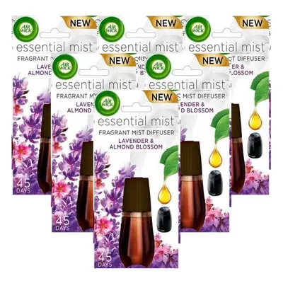 6 X Air Wick Essential Oil Mist Refill - Lavender & Almond Blossom - Exp 06/2023