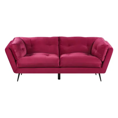 3 Seater Velvet Sofa Burgundy LENVIK