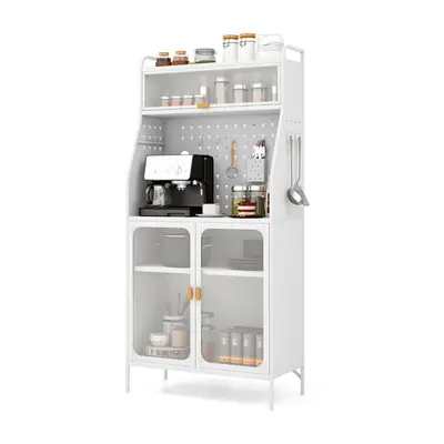 Kitchen Pantry Storage Cabinet Freestanding Kitchen Buffet With Adjustable Shelf