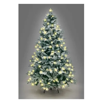 4Ft/1.2M Pre Lit Lapland Fir Artificial Green Christmas Tree Snow Flocked Mixed Tips Hinged Bush