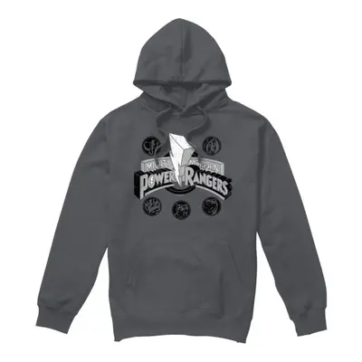 (L, Charcoal) Power Rangers Mens Power Coins Hoodie