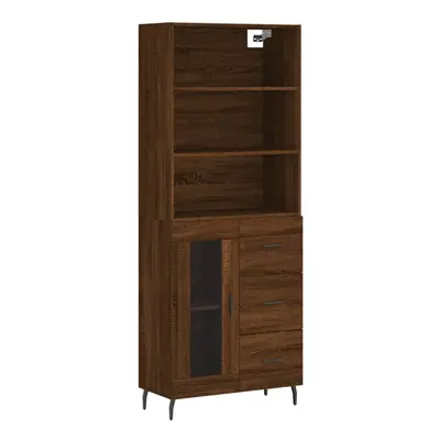 vidaXL Highboard Sideboard Cupboard Storage Cabinet Brown Oak Engineered Wood