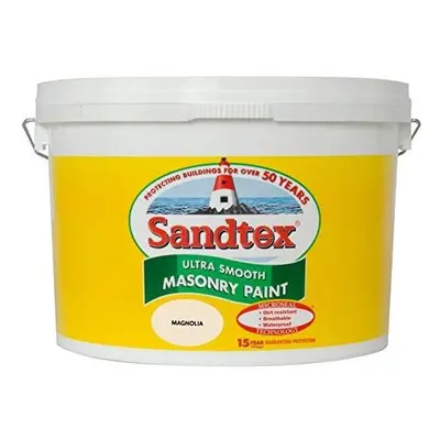 Sandtex 10L Smooth Masonry Paint Magnolia