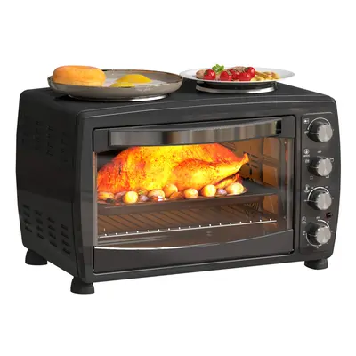 HOMCOM 36L Countertop Toaster Oven with Hot Plates, Grill, Roast, Bake