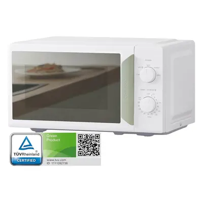 700W 19L White Mini Microwave Oven, Compact Design, InverTech and Quick Defrost Function, Cookin