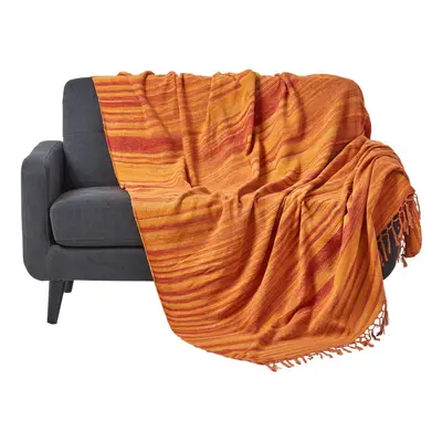 (Orange, x cm) Bed Sofa Throw Cotton Chenille Tie Dye