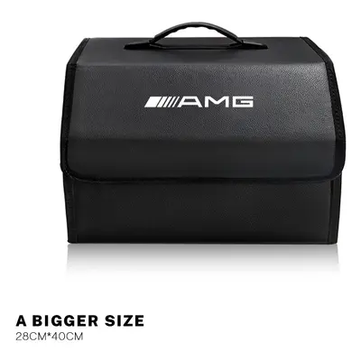 (A-L) Car Leather Organizer Bag Foldable Trip Storage Box For Mercedes Benz