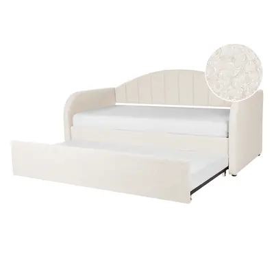 Trundle Bed Boucle EYBURIE x cm (EU Single) Light Beige