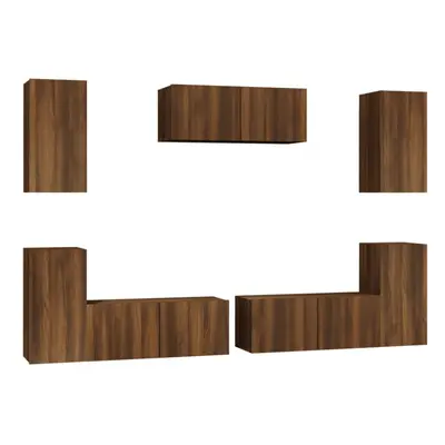 (brown oak) vidaXL TV Cabinet Set Piece Engineered Wood Multi Colours 60/80x30x30 cm