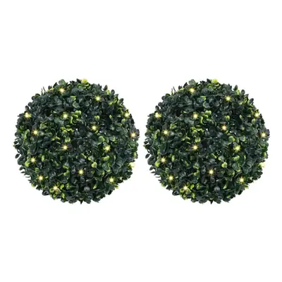 vidaXL Artificial Boxwood Balls with LED Lights pcs Green cm