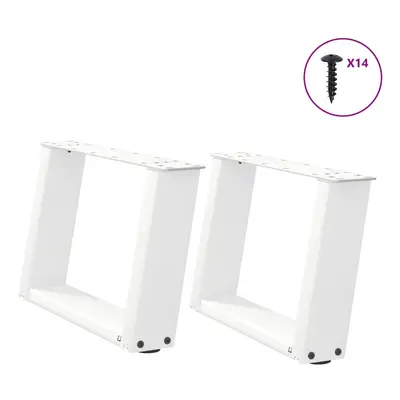 (white, x (30-31) cm) vidaXL Console Table Legs U-Shaped Desk Legs Metal Bar Stand DIY pcs Steel