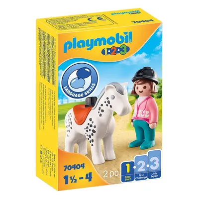 Playmobil 1.2.3 Rider with Horse, for Children Ages 1.5