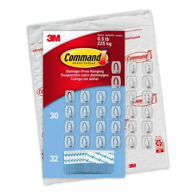 Command Mini Hooks Clear Hooks/Pack (17006CLR-30NA)