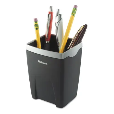 Office Suites Divided Pencil Cup Plastic 1/16 x 1/16 x 1/4 Black/Silver