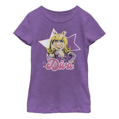 Disney girls Disney Muppets Diva Piggy Short Sleeve Tee T Shirt Purpl