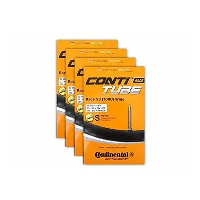 Continental Race 700x25-32c Bicycle Inner Tube Bundle - 60mm Presta Valve - Pack w/ Conti Sticke