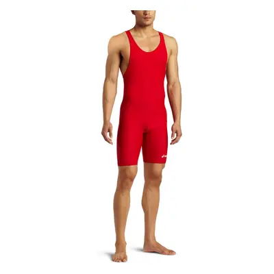 ASICS Solid High Cut Wrestling Singlet - SIZE: Small COLOR: Red