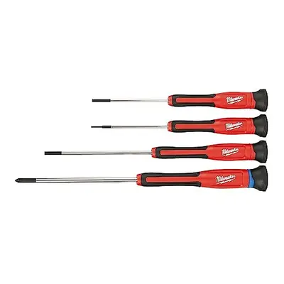 48-22-2604 4-Piece Precision Screwdriver Set with Degree Rotating Back Caps and Color Coded Iden