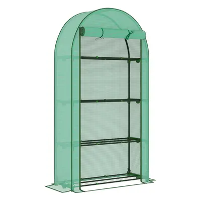 Outsunny Tier Mini Greenhouse with Reinforced PE Cover, Green