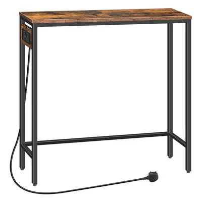 Console table with power socket, slim console table with charging station, hallway table, narrow