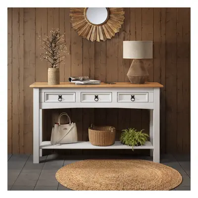 Corona White Drawer Console Table