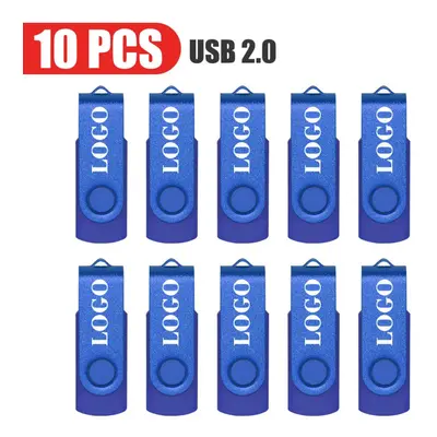 (64GB x10pcs, Blue USB 2.0) 10PCS/lot Colour USB 2.0 USB Flash Drive 8GB 16GB 32GB 64GB USB Stic