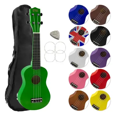 Mad About SU8 Soprano Ukulele in Green with FREE Gig Bag, Pick, and Spare Strings ? Great for Sc