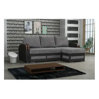 (Grey, Right Corner) Sydney Ottoman Storage Corner Sofa Bed