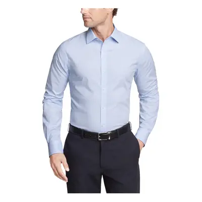 Tommy Hilfiger Men's Dress Shirt Slim Fit Essentials TH Classic Blue