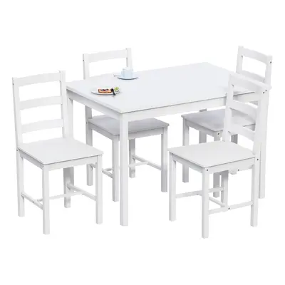 (White, Seater) Yorkshire Home Dining Set Chairs Table Wood