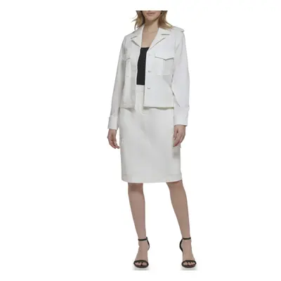 Calvin Klein Women's Jacket Belted Soft White