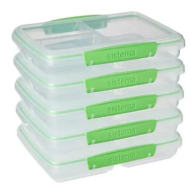 Sistema TO GO Food Storage Containers | Multi Split Meal Prep Boxes | with Dividers & Clips | ml