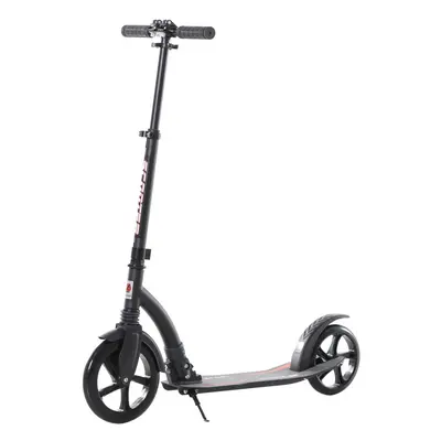 HOMCOM Teens Adult Kick Scooter Foldable Adjust Aluminium For Age 14+ Black