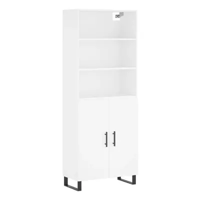 (white, doors) vidaXL Highboard Sideboard Storage Cabinet High Gloss White Engineered Wood