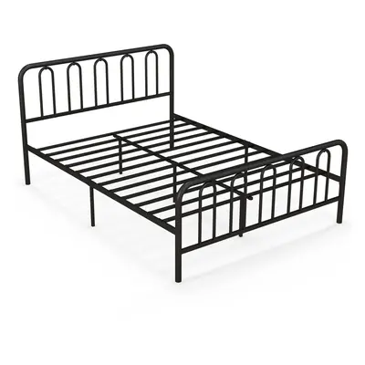 King Size Metal Bed Frame Platform Bed w/Headboard & Footboard