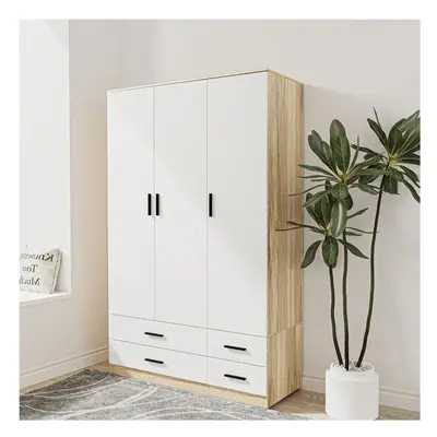 (Oak & White) Door Drawer Wardrobe Storage Shelf Hanging Bedroom Modern Furniture