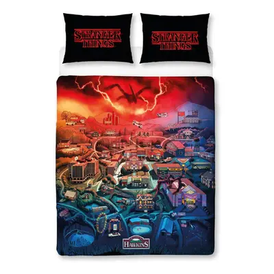 (Single) Stanger Things Town Duvet Cover and Pillowcase Set