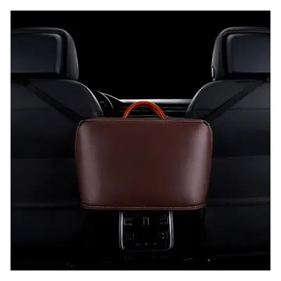 (Coffee) Leather Car Seat Storage Receive Bag 41*27cm