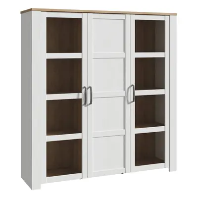 Bohol Large Display Cabinet in Riviera Oak/White