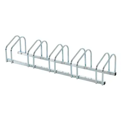 HOMCOM Bike Parking Rack Bicycle Locking Storage Stand for Cycling Silver