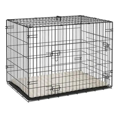 PawHut Dog Crate with Doors, Tray, Soft Cushion, for Small Dogs